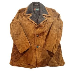 Vintage McGregor Brown Corduroy Sherpa Lined Car Coat Jacket Mens 42 Large 70s